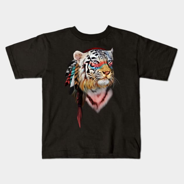 Tiger Chief Kids T-Shirt by asitha